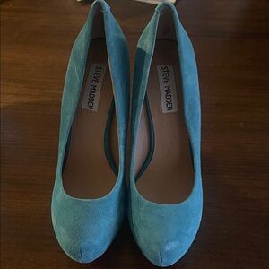 Steve Madden Women's Teal Suede Heels